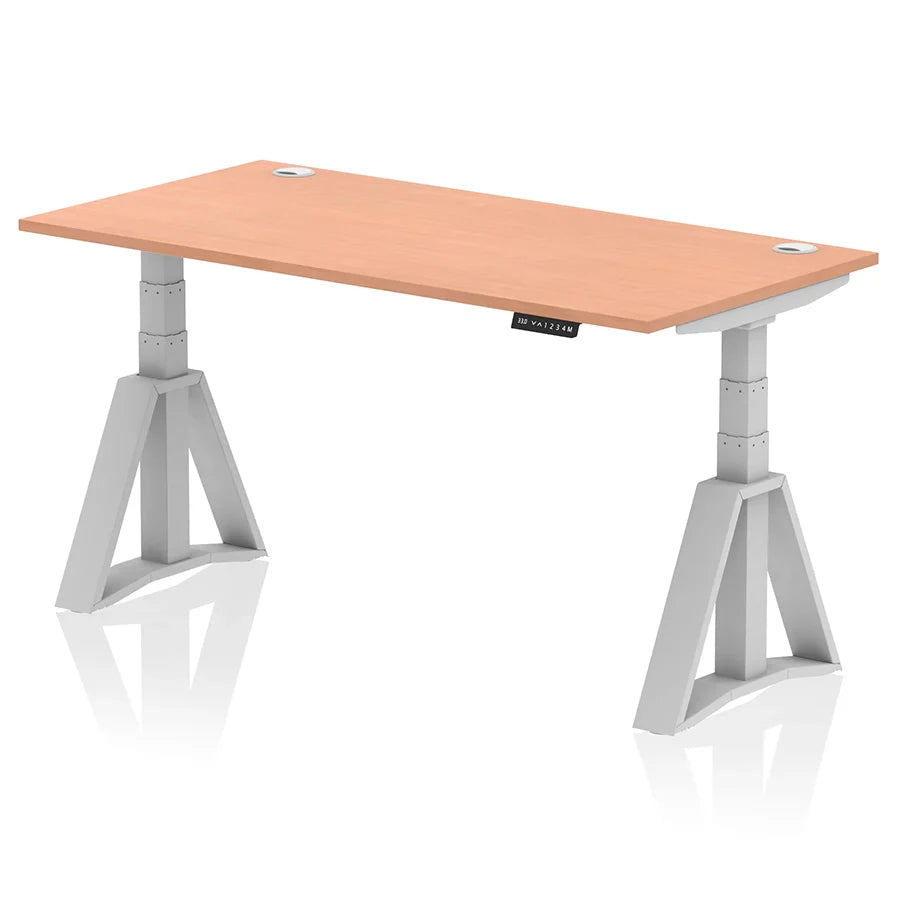 Air Height Adjustable Desk With Cable Ports With Piste Foot