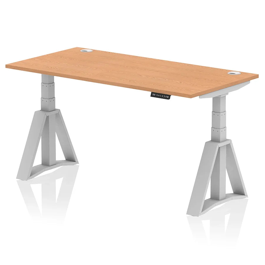 Air Height Adjustable Desk With Cable Ports With Piste Foot