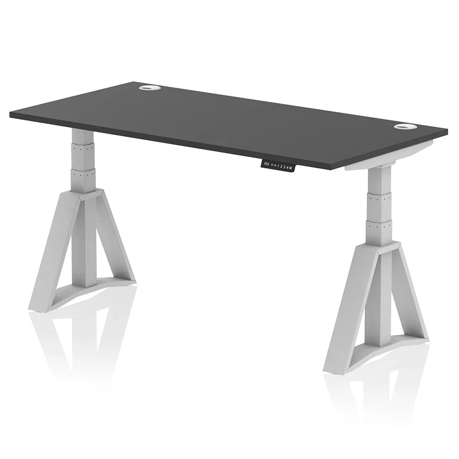 Air Height Adjustable Desk With Cable Ports With Piste Foot