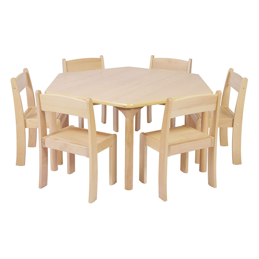 Beechwood Hexagonal Table