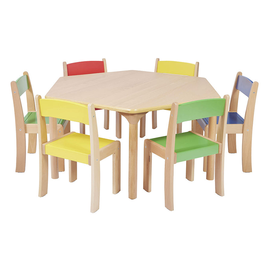 Beechwood Hexagonal Table