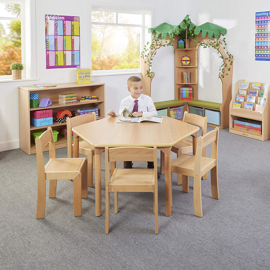 Beechwood Hexagonal Table