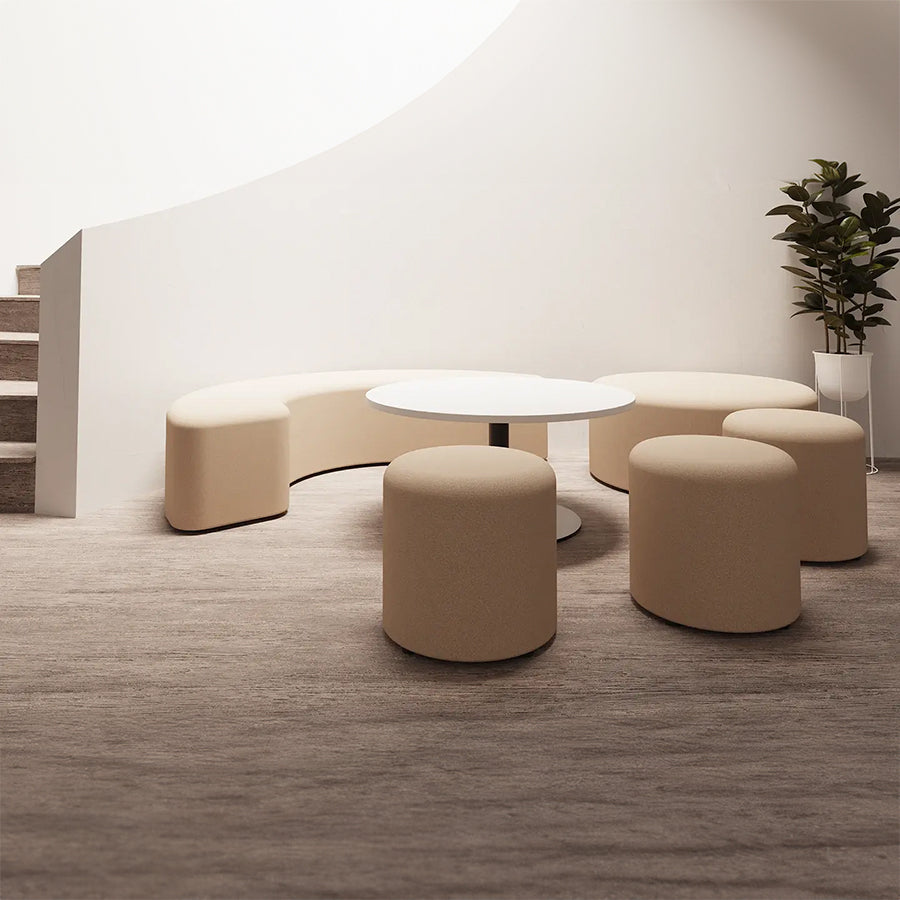 Harlestone Curved Stool in Two Tone - 180 degree curves