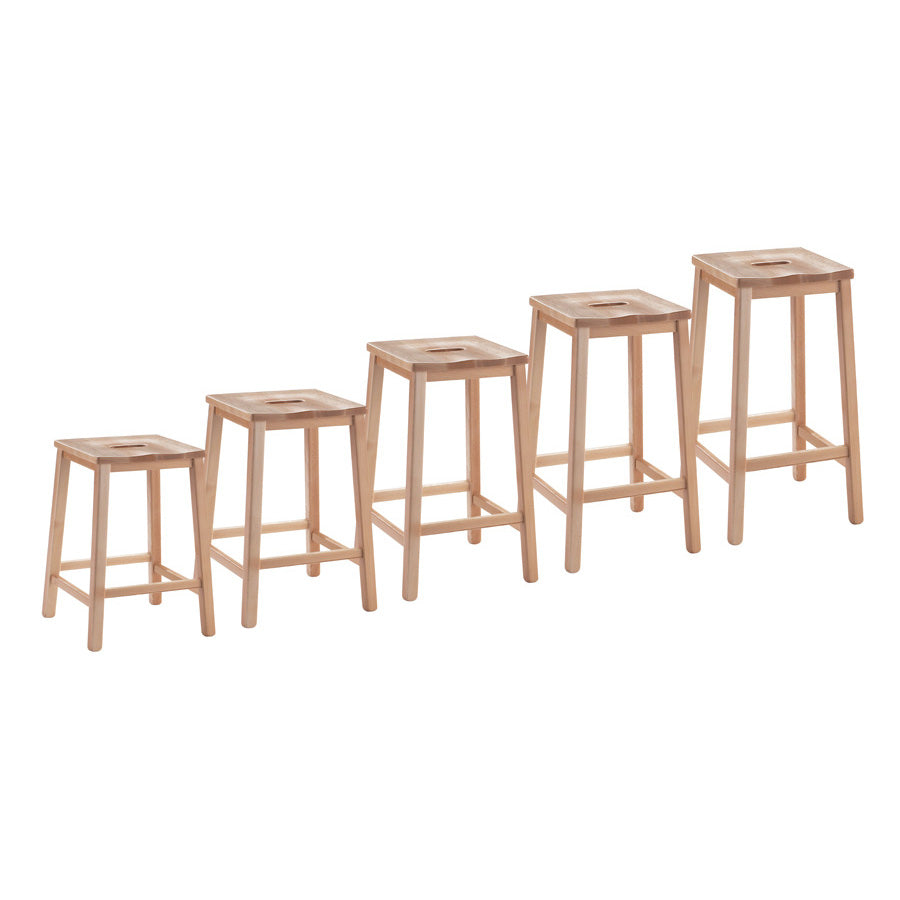 Heritage Beech Traditional Lab Stool Solid Wood Various Heights