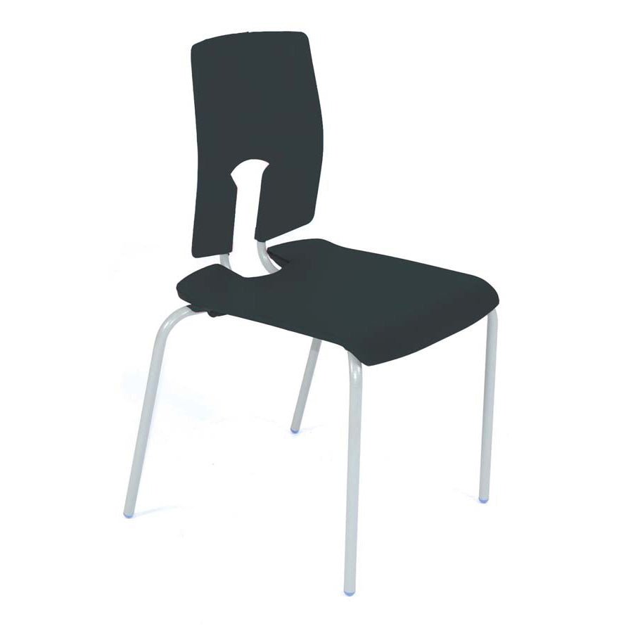Hille SE Classic Chair Ebony Black Seat and Back with Light Grey Frame CS30130