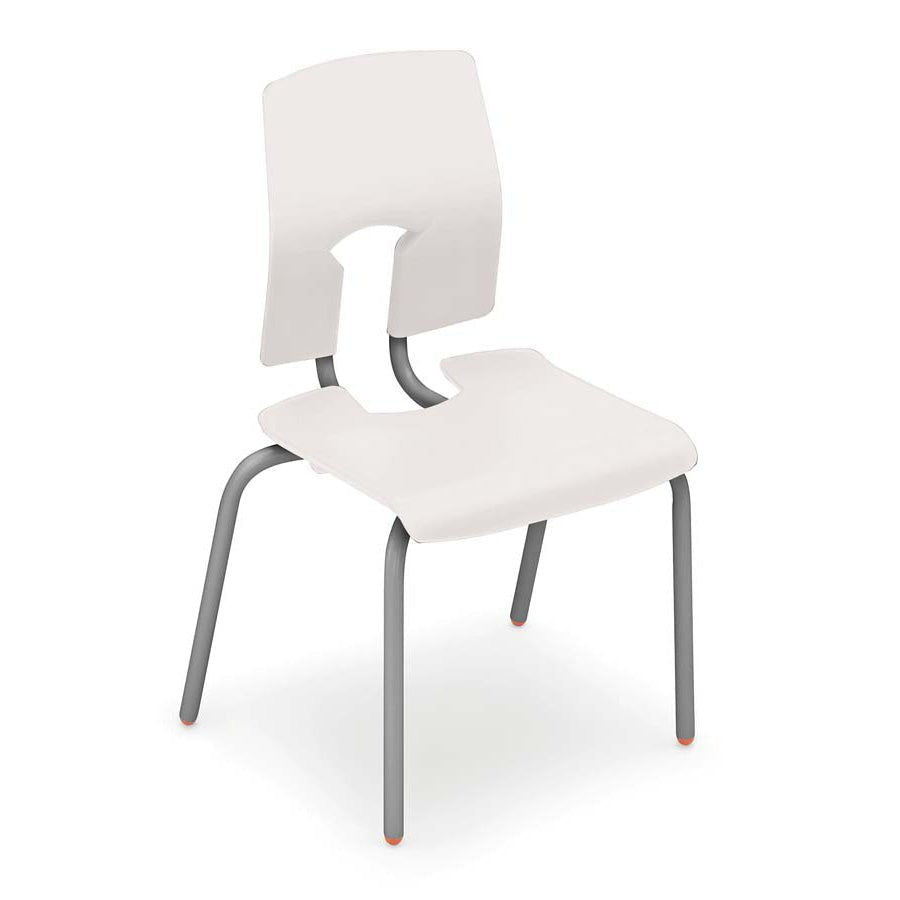 Hille SE Classic Chair Ivory White Seat and Back with Dark Grey Frame CS30128