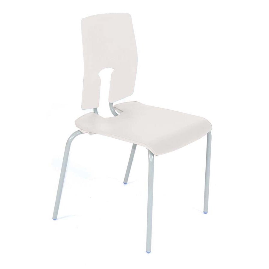 Hille SE Classic Chair Ivory White Seat and Back with Light Grey Frame CS30130