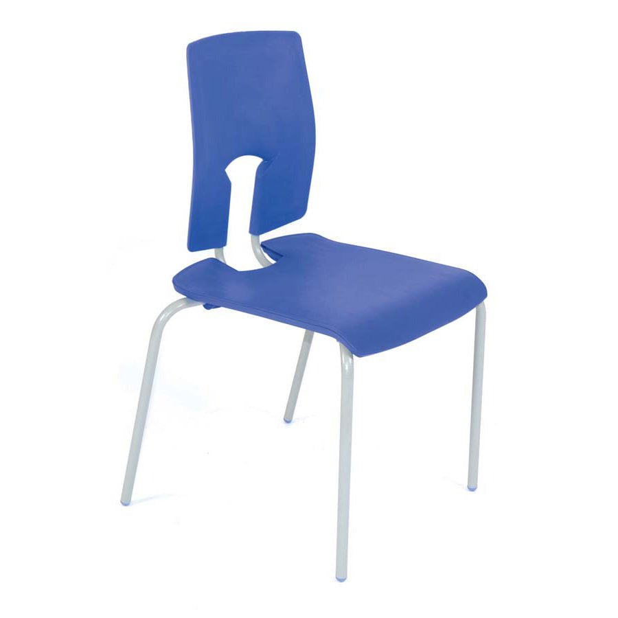 Hille SE Classic Chair Pacific Blue Seat and Back with Light Grey Frame CS30130