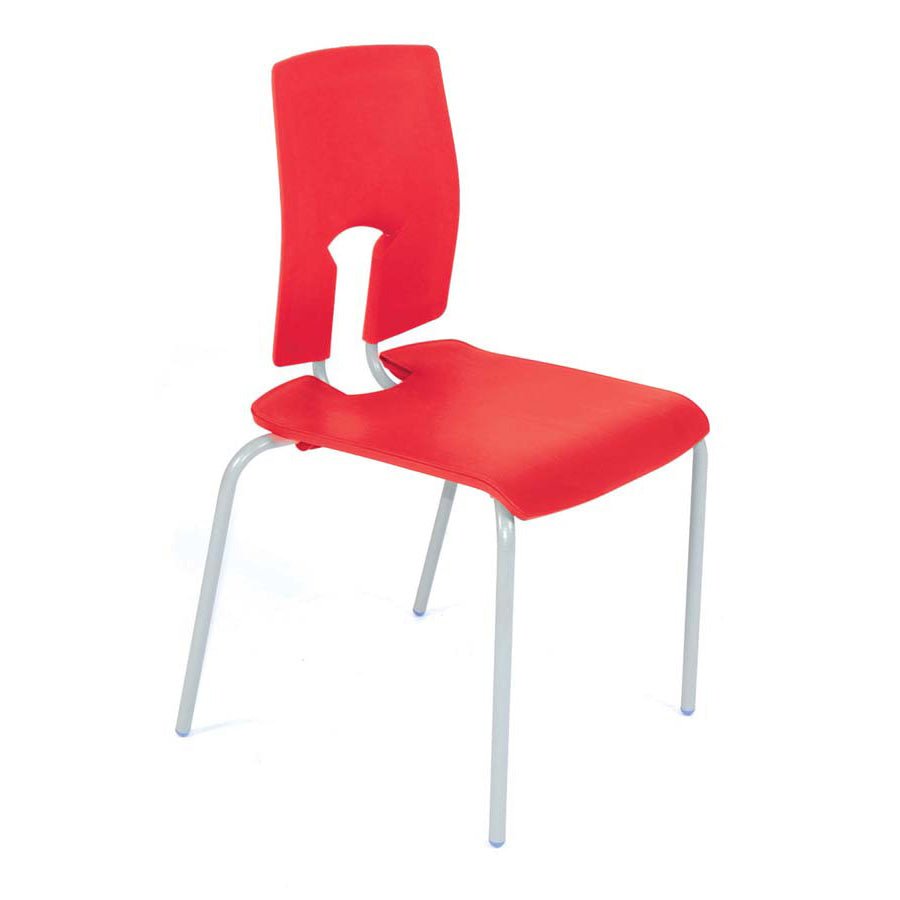 Hille SE Classic Chair Scarlet Red Seat and Back with Light Grey Frame CS30130