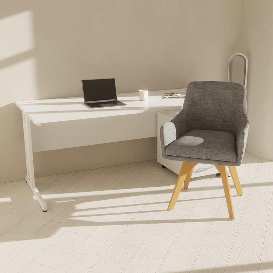 Impulse 1000mm Slimline Desk Cable Managed Leg