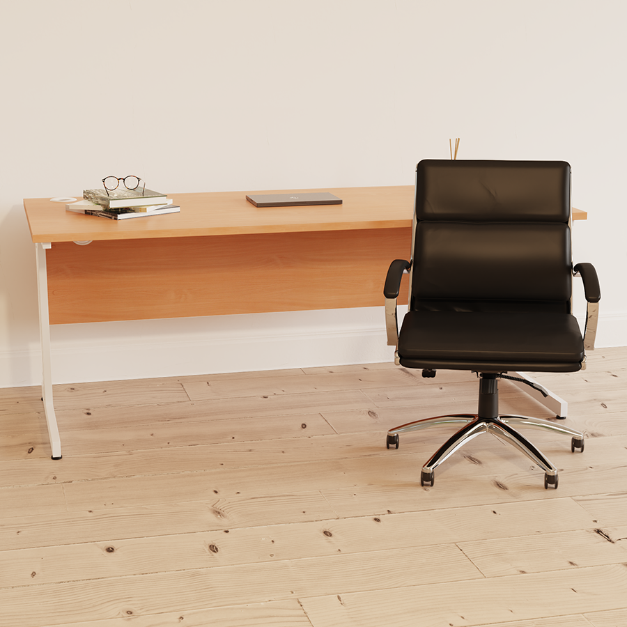 Impulse 1400mm Slimline Desk Cable Managed Leg