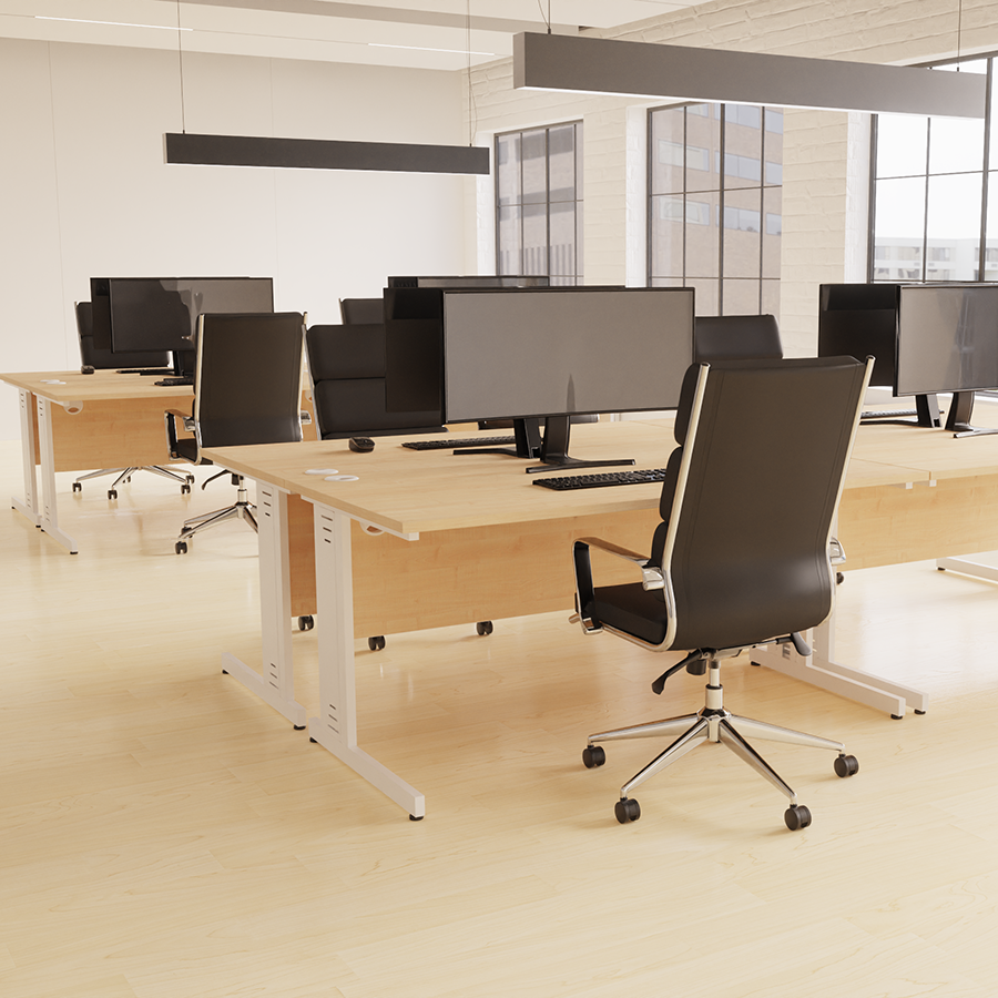 Impulse 1000mm Slimline Desk Cable Managed Leg