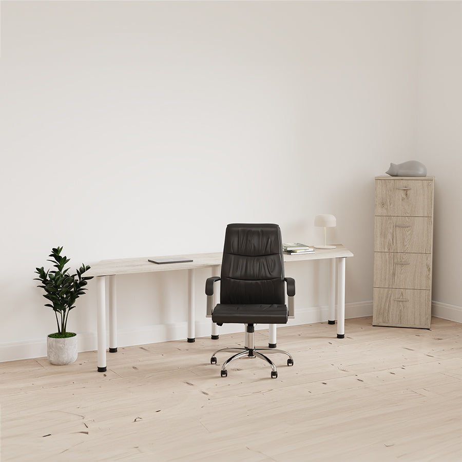 Impulse Trapezium Table With Post Leg