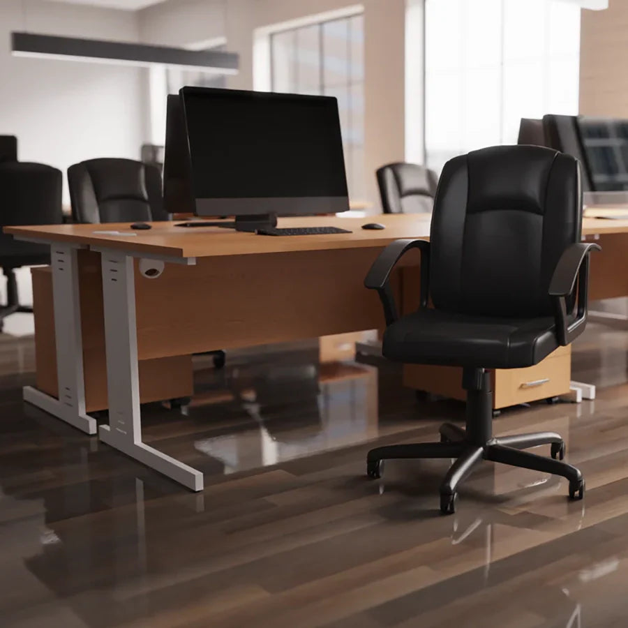 Impulse 1200mm Slimline Desk Cable Managed Leg
