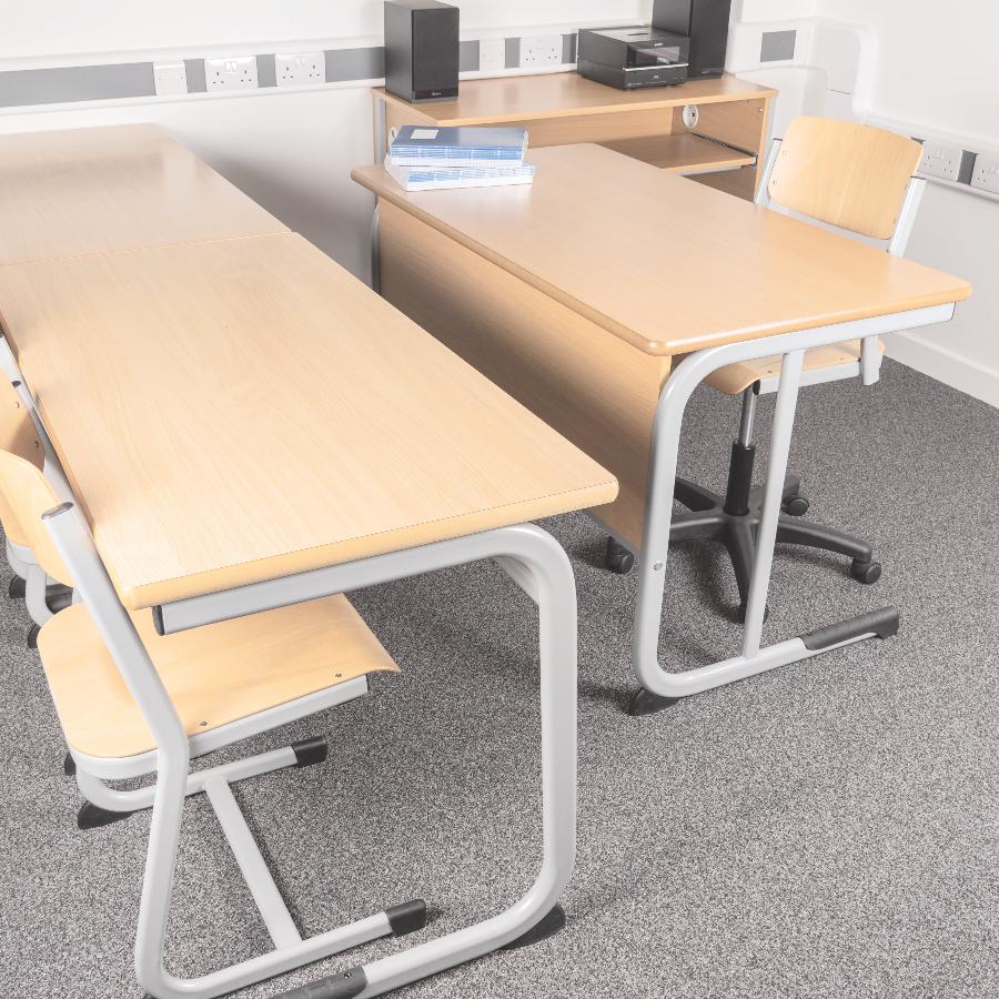 Alpha® Teachers Desk With Cabinet