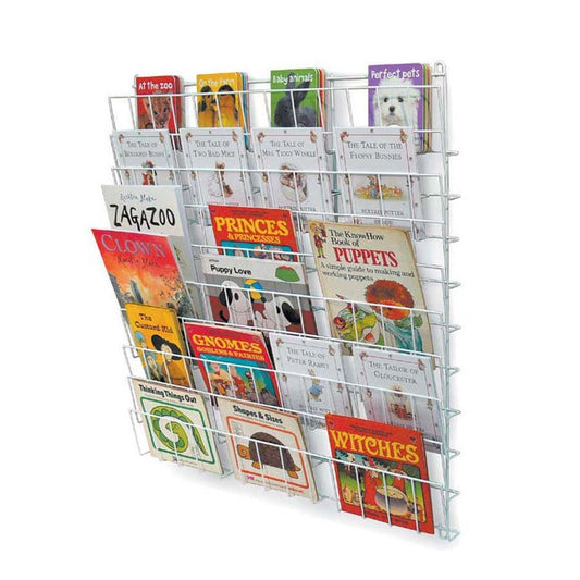 Square Wall Mounted Book Rack - 10 Shelves