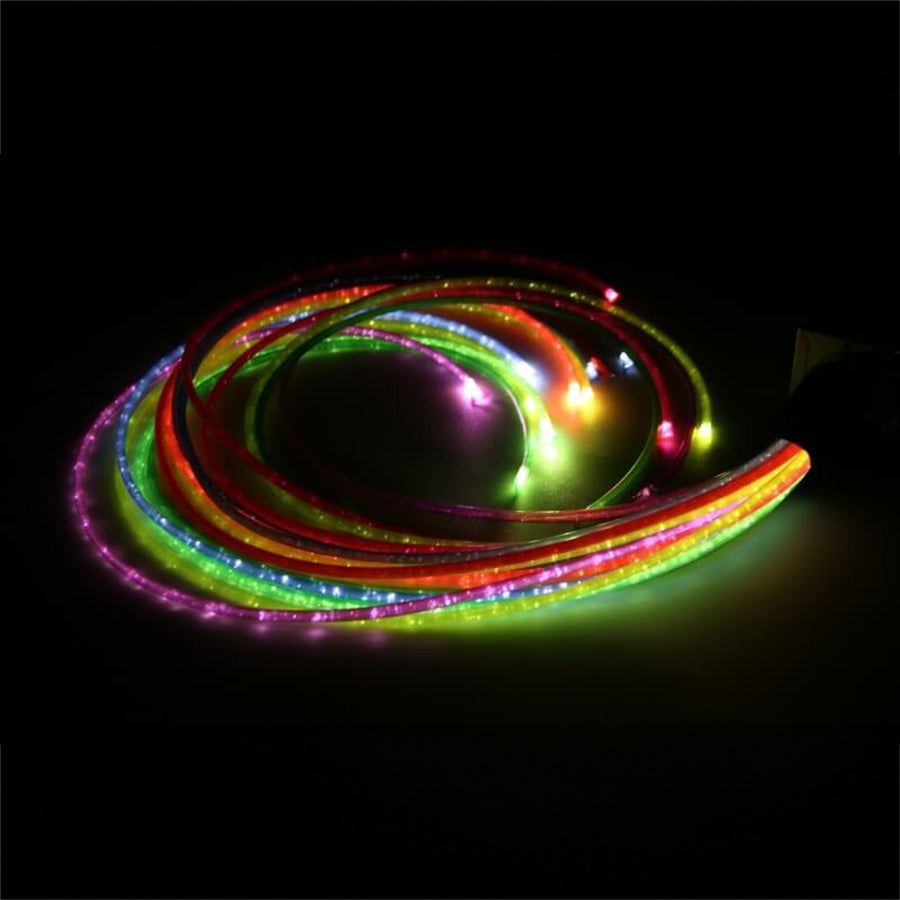 Mains White Sensory Twinkle Light Source With 15 x 1000mm Jumbo Rainbow Strands