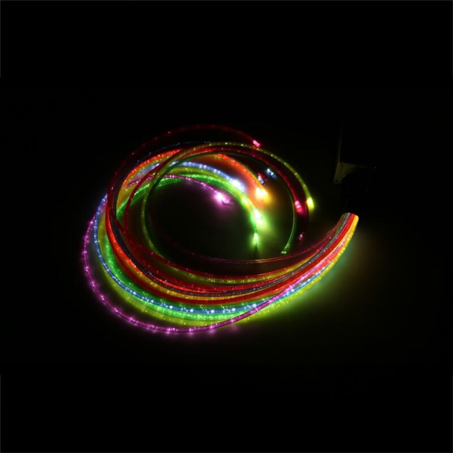 Mains White Sensory Twinkle Light Source With 15 x 1000mm Jumbo Rainbow Strands