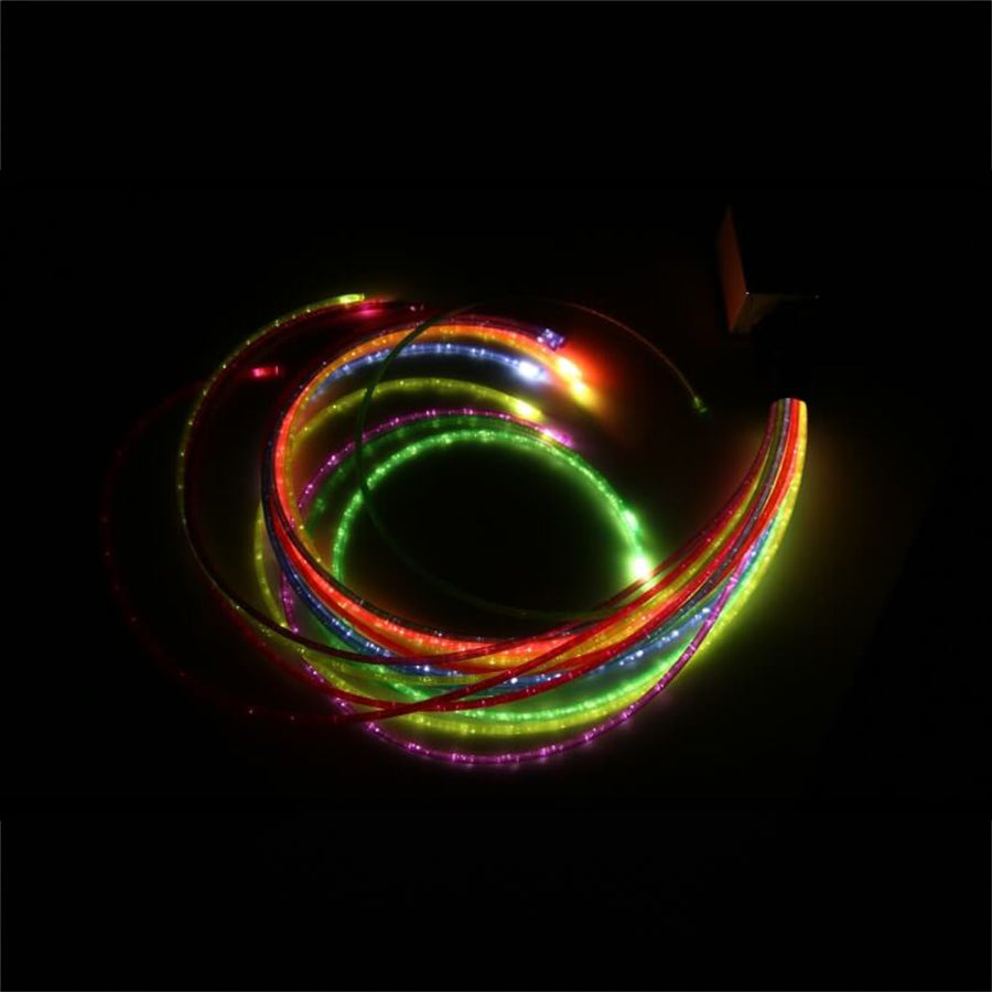 Mains White Sensory Twinkle Light Source With 15 x 1000mm Jumbo Rainbow Strands