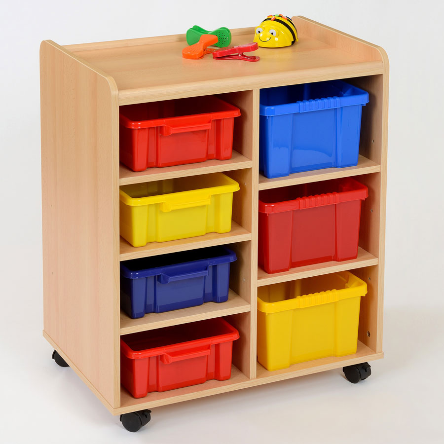 Kebrico 4 Shallow / 3 Deep Coloured Trays Storage Unit 138039.2 99047