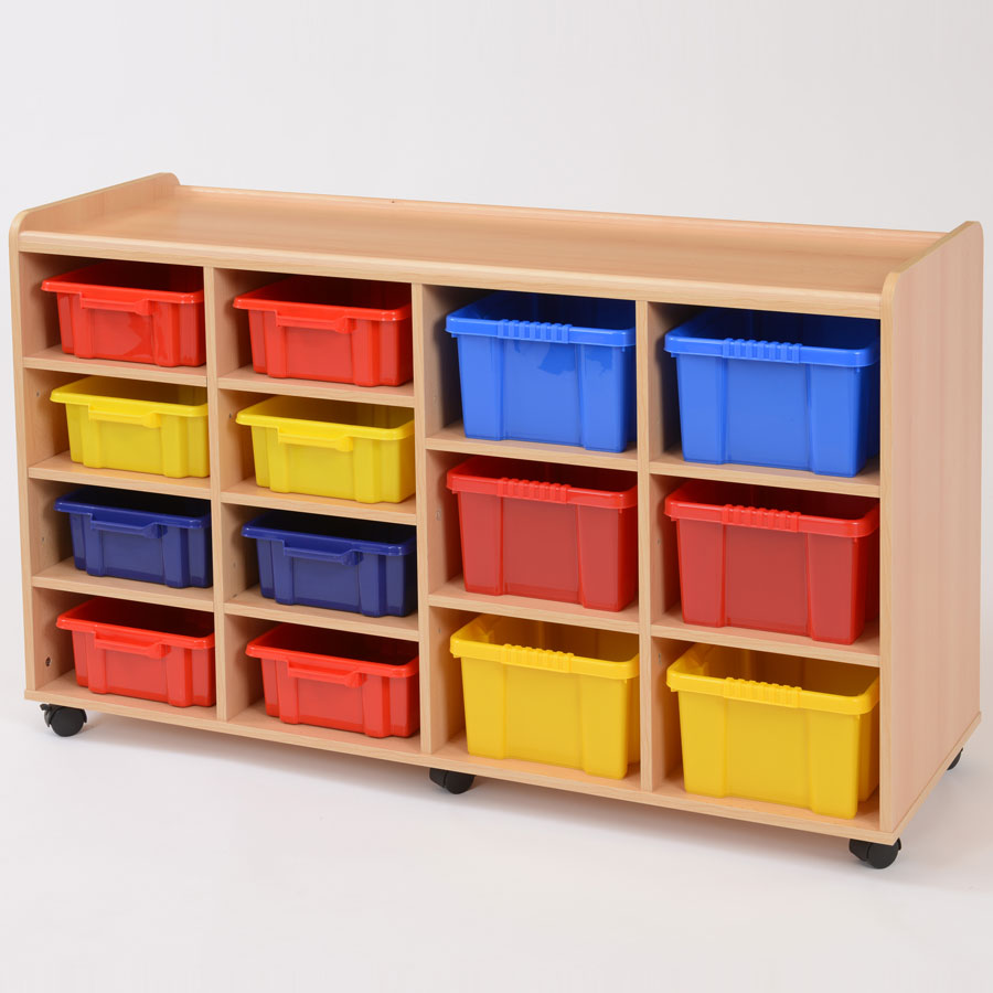 Kebrico 8 Shallow / 6 Deep Coloured Trays Storage Unit 138031.2 99044