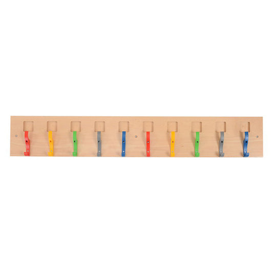 Kebrico Beech Coat Rail with Nameplates (10 Hooks) 139141.2 99074