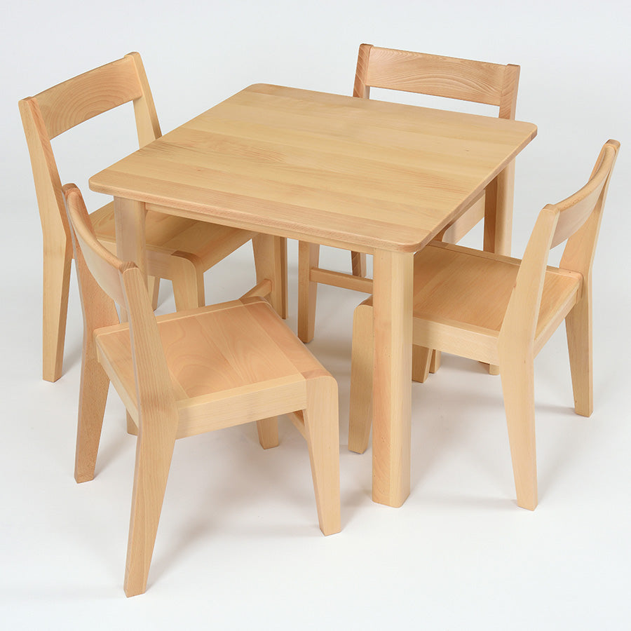 Kebrico Devon Square Solid Beech Table TK30139 with chairs CK30081/2