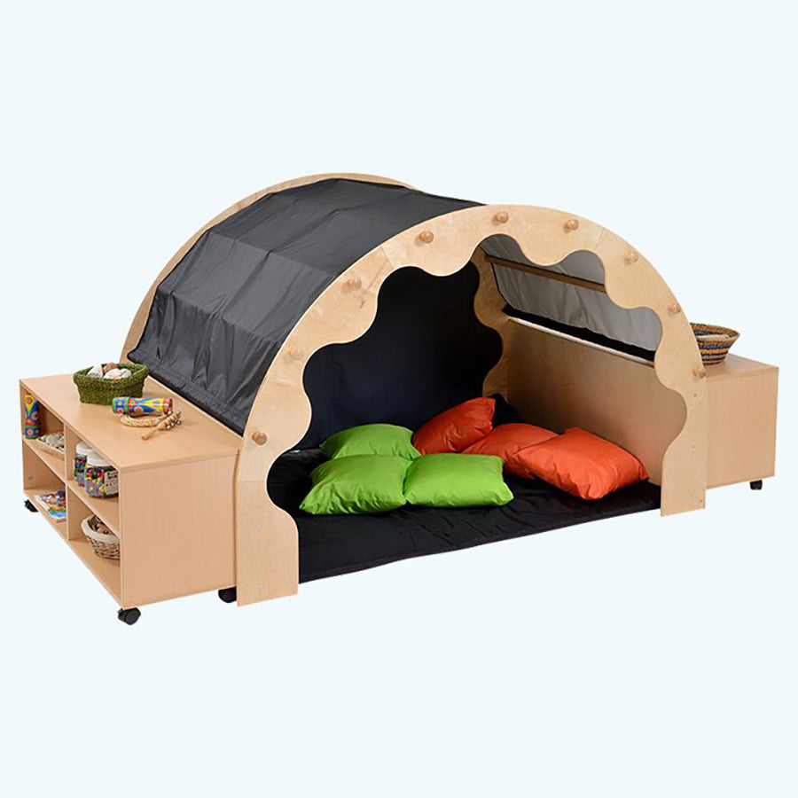 Kebrico Play Pod & Canopy 139101.2 98323 with Single Sided Low School Bookcase 139108.2 99068