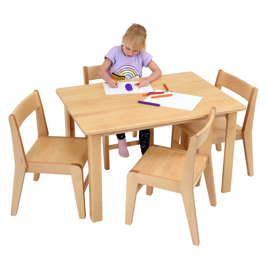 Kebrico Rectangular Table Solid Beech and Devon Chairs 1