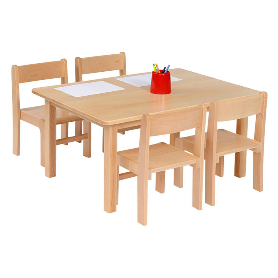 Kebrico Rectangular Table Solid Beech and Devon Chairs 2