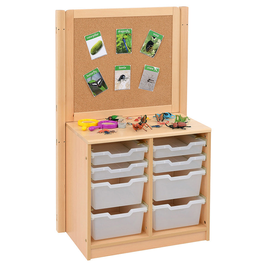 Kebrico Room Scene 2 Bay A4 4 Deep/ 4 Shallow Clear Tray Unit With Cork/Drywipe Divider 139732.2 98274 2