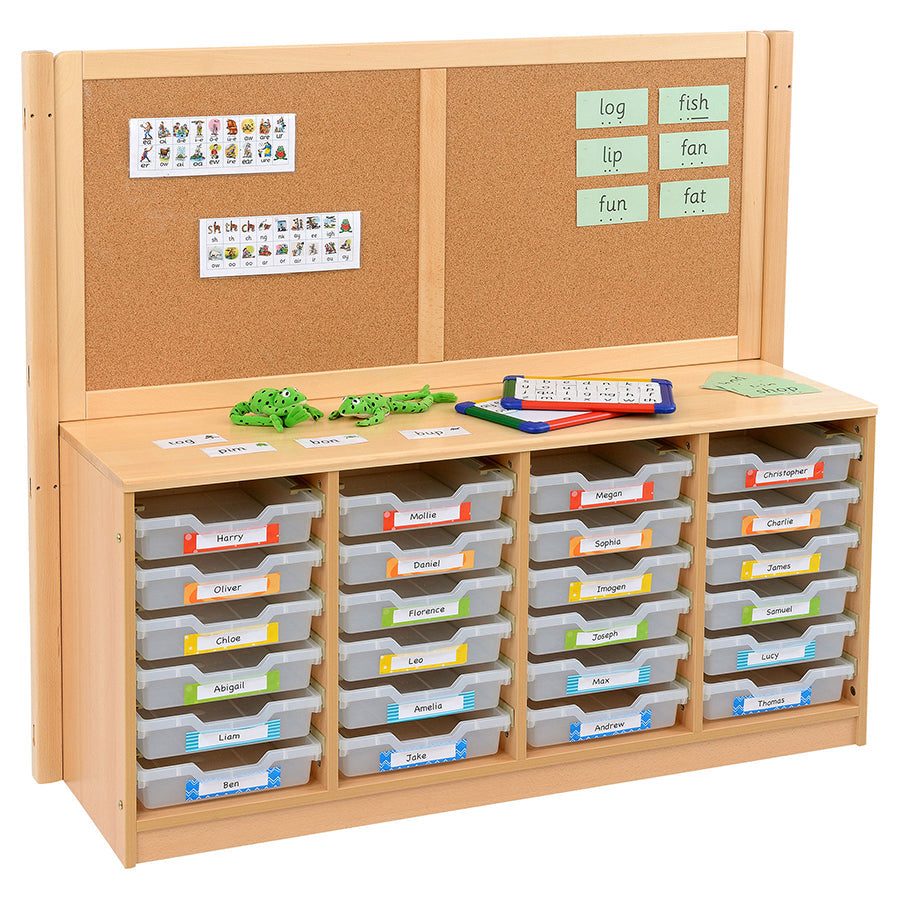 Kebrico Room Scene 4 Bay A4 24 Shallow Clear Tray Unit With Cork/Drywipe Divider 139737.2 98279 2