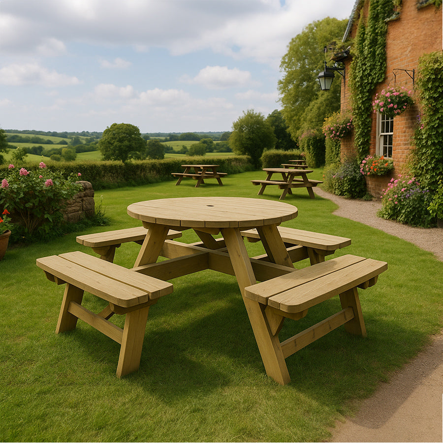 King Picnic Bench - 8 Seater Round