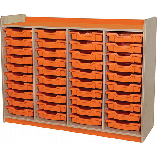 KubbyClass® - 40 Shallow Tray Quad Unit with Tangerine Gratnells Trays