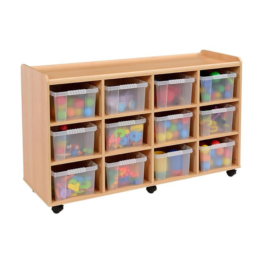 12 Deep Storage Unit With 12 Clear Trays