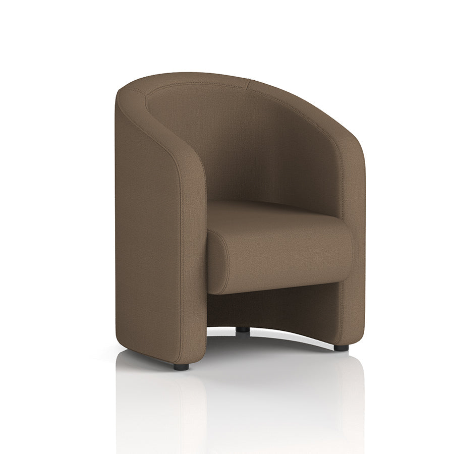Lamport Armchair with black feet in Sumi Osaka Fabric
