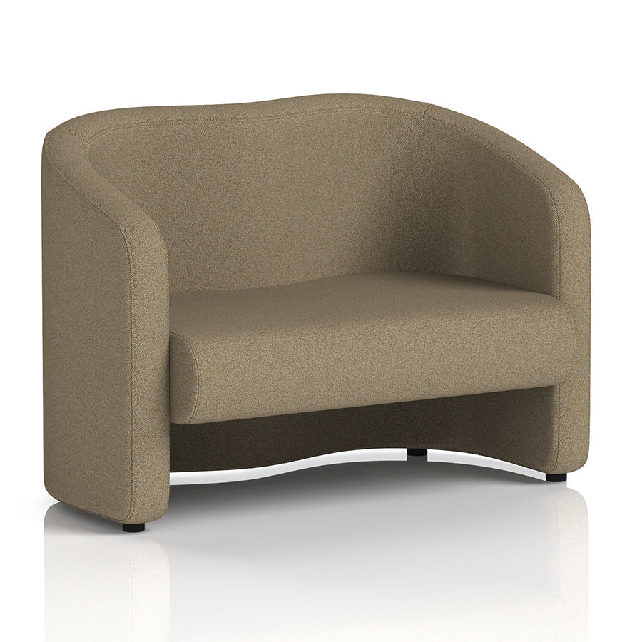 Lamport Sofa 2 Seater with black feet in Main Line Flax Bank Fabric
