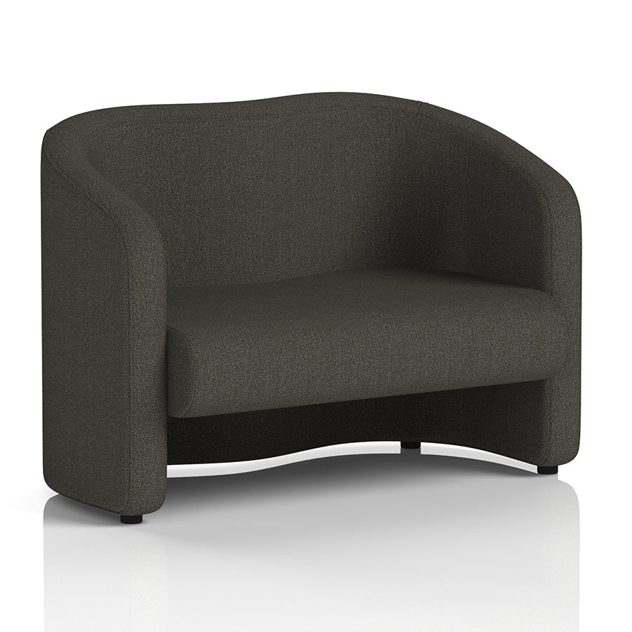 Lamport Sofa 2 Seater with black feet in Main Line Flax Temple Fabric