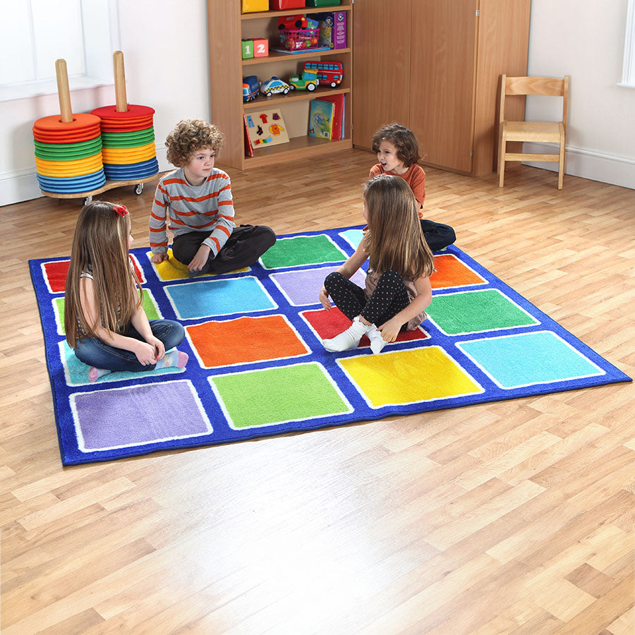 Rainbow Squares Placement Carpet