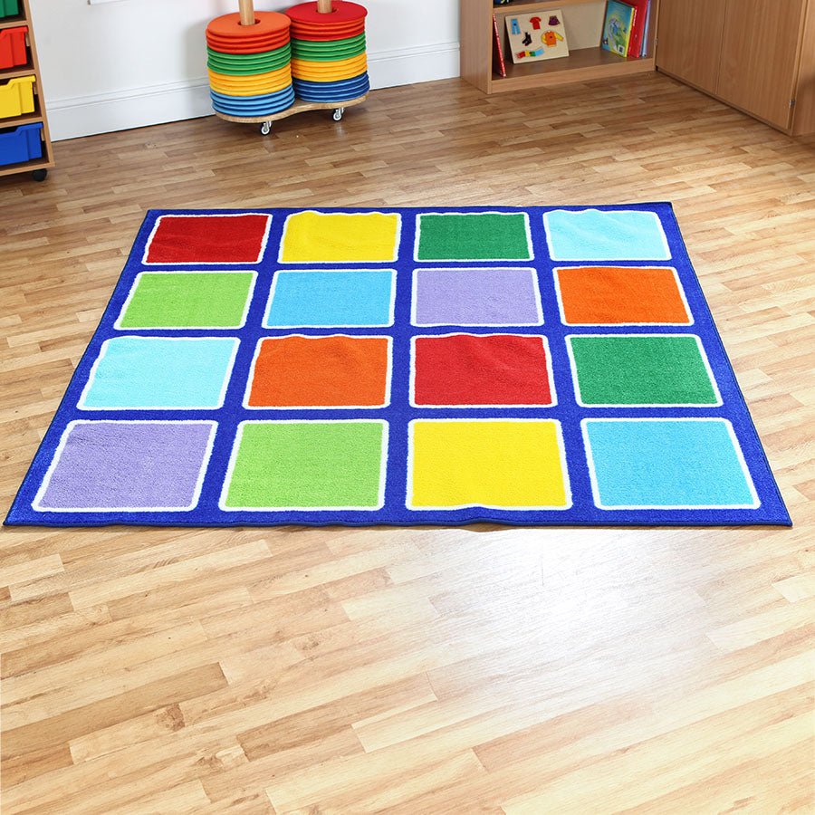 Rainbow Squares Placement Carpet