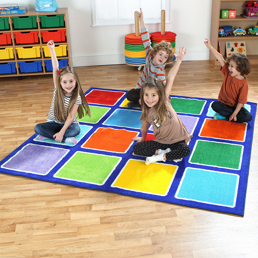 Rainbow Squares Placement Carpet