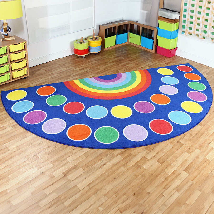 Rainbow Large Semi-Circle Placement Carpet