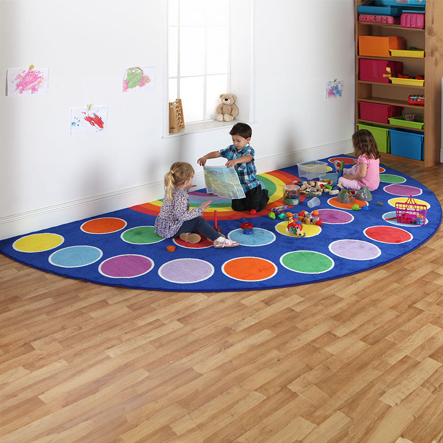 Rainbow Large Semi-Circle Placement Carpet