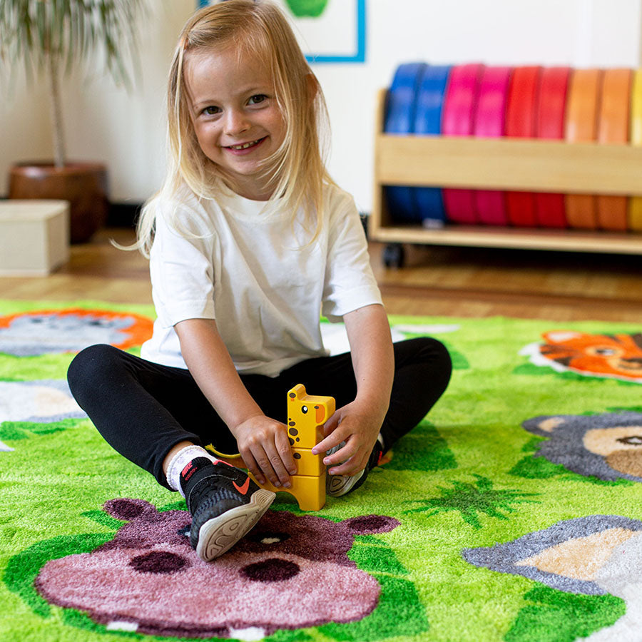 Zoo Conservation Large Square Placement Carpet 3x3M