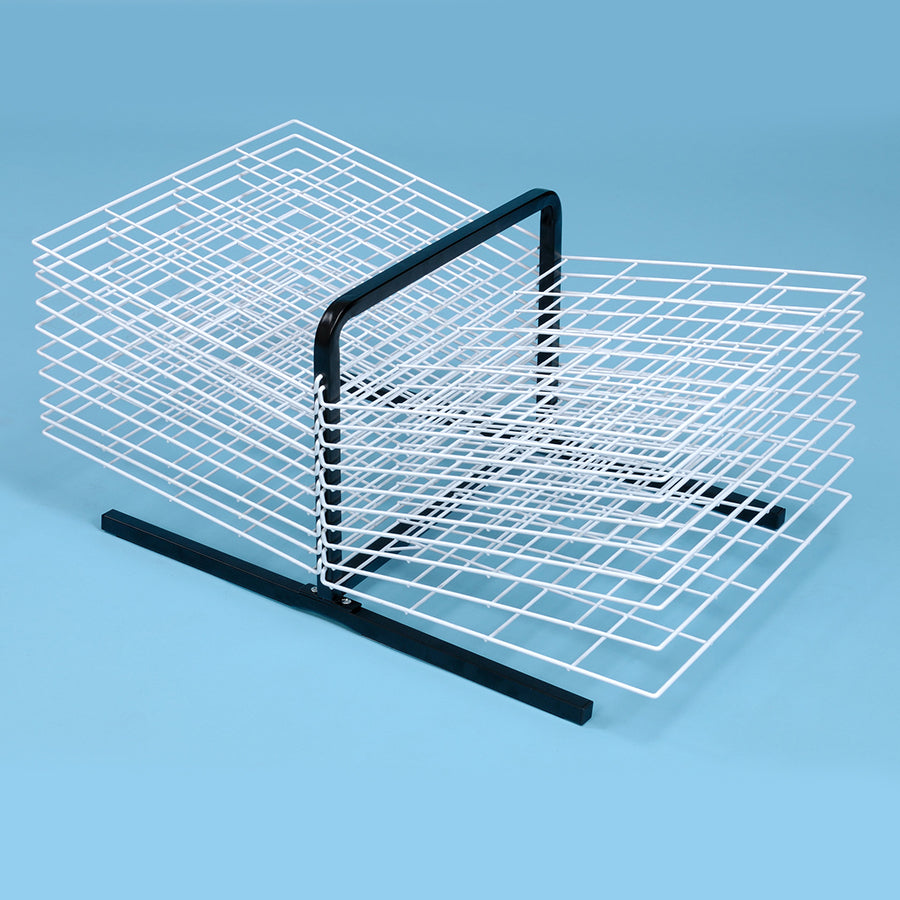 MD30130 Table Top Art Drying Rack 20 Shelf with blue background