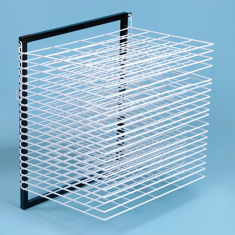 MD30133 Wall Mounted Art Drying Rack 20 Shelf blue background