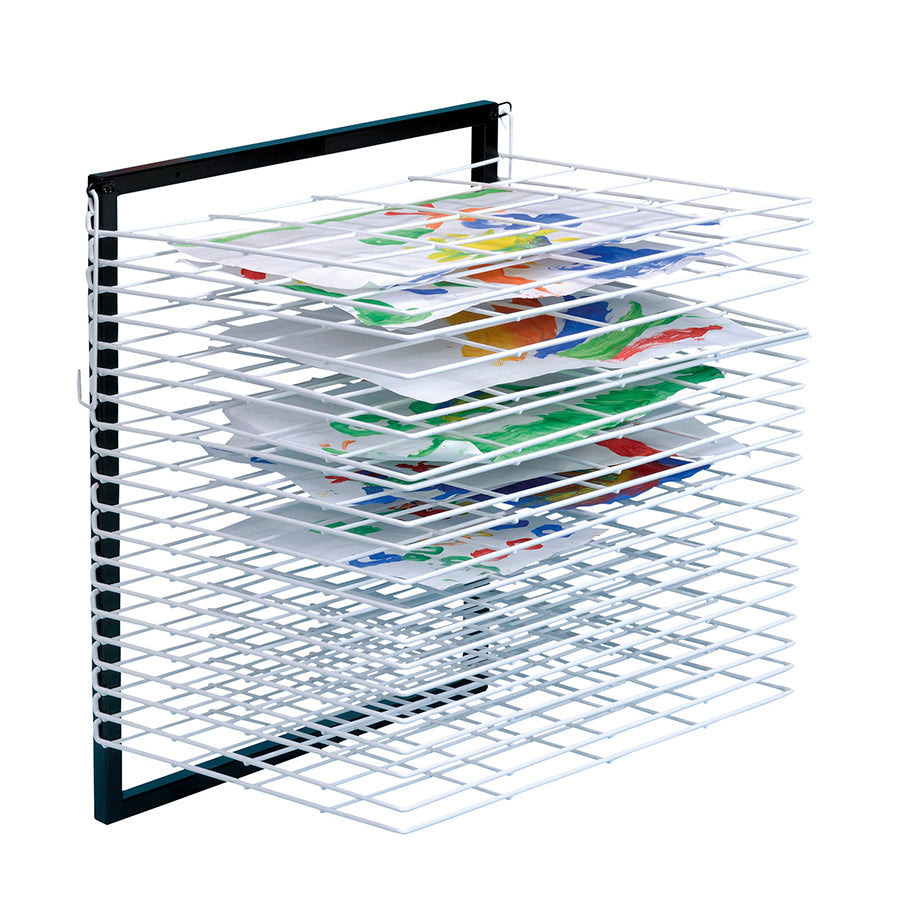 MD30133 Wall Mounted Art Drying Rack 20 Shelf plain background