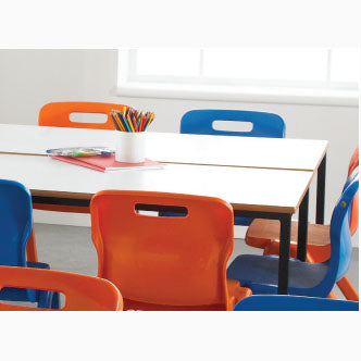 Morleys Fully Welded Classroom Table 1100x550 Trapezoidal MDF Edge