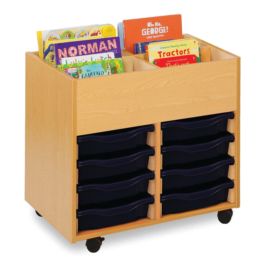 Monarch Calypso 4 Bay Kinderbox with 8 Single Trays Beech Dark Blue Monarch trays