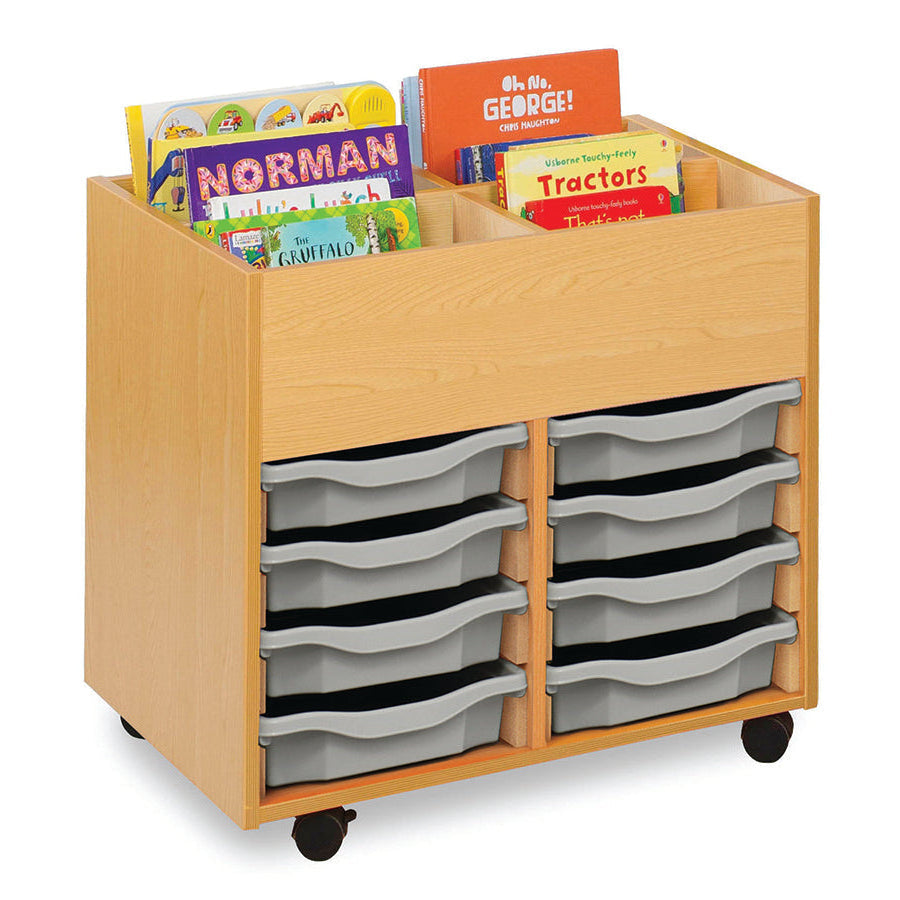 Monarch Calypso 4 Bay Kinderbox with 8 Single Trays Beech Light Grey Monarch trays